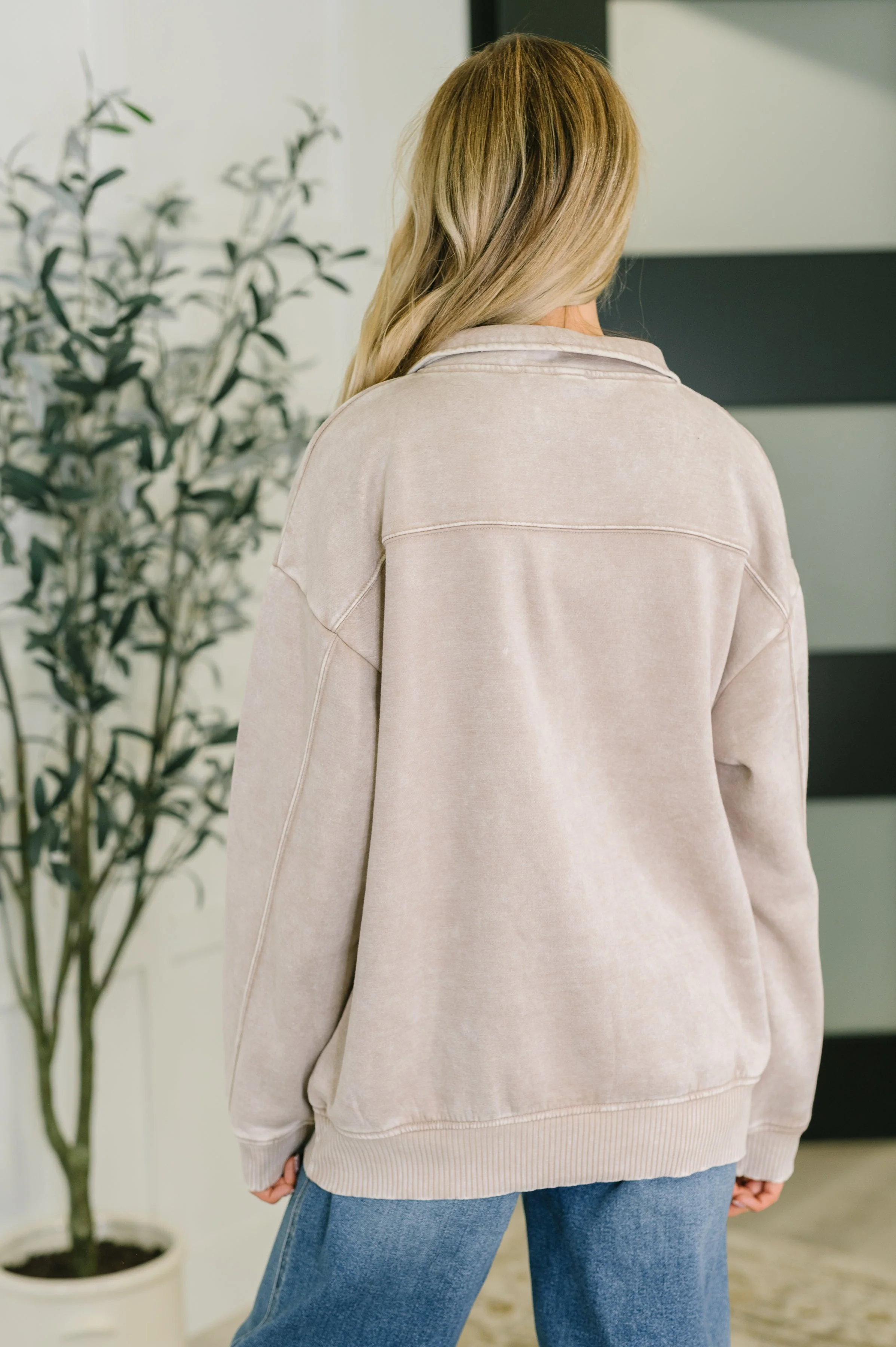 You Should Know Half Zip Pullover in Ash Mocha - Image 5