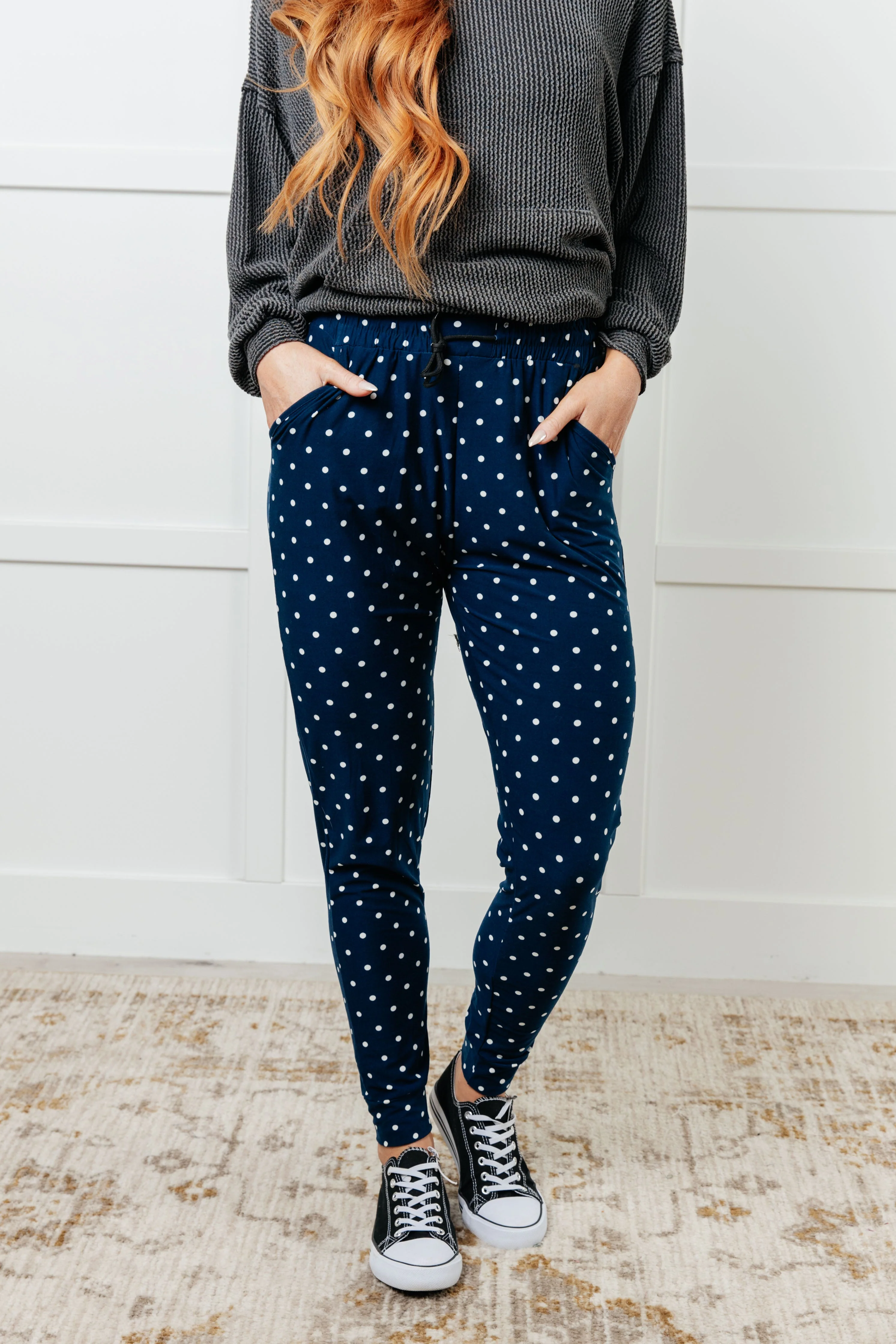 Your New Favorite Joggers in White Polka Dot - Image 5