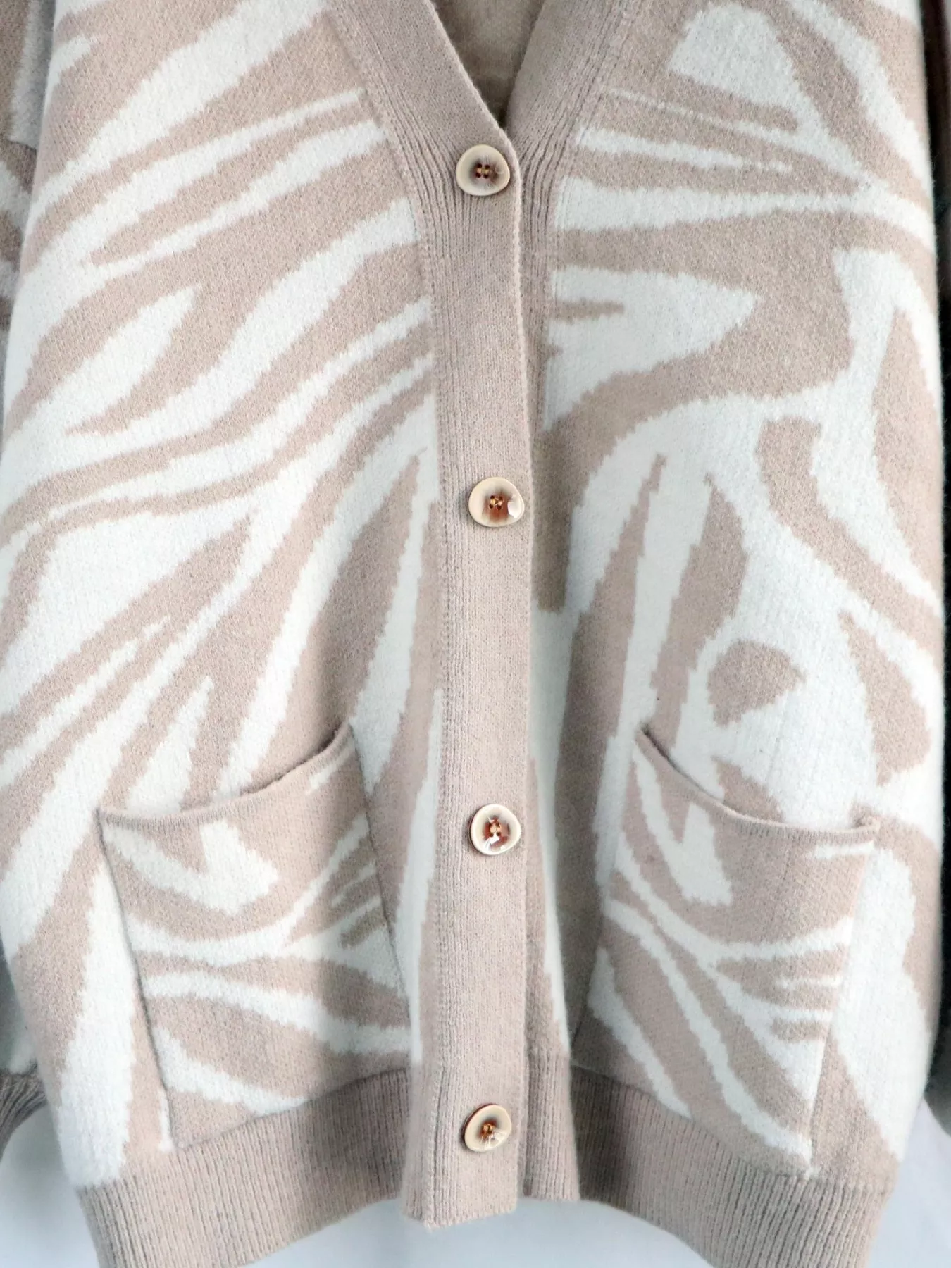 Zebra Print Button Up Cardigan - Image 5
