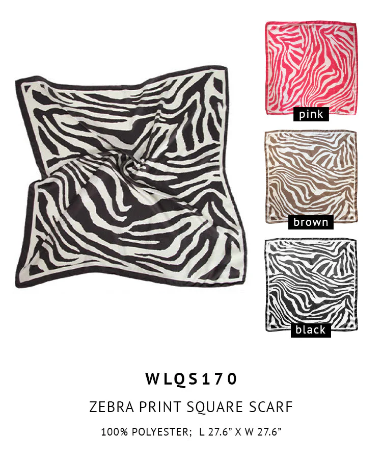 Zebra Print Square Scarf - Image 4