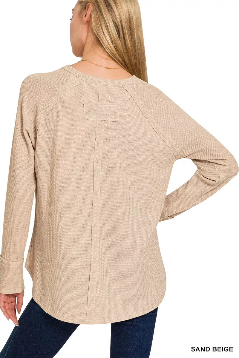 Zenana Baby Waffle Long Sleeve Top - Image 3