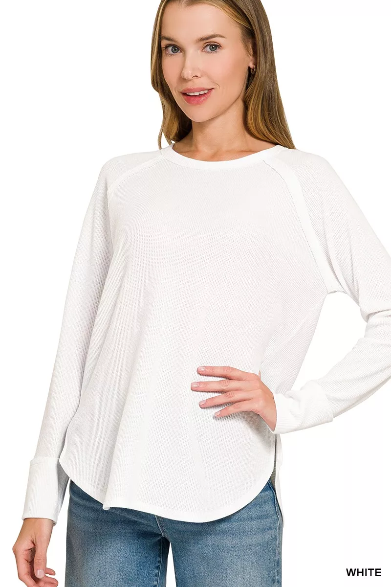 Zenana Baby Waffle Long Sleeve Top