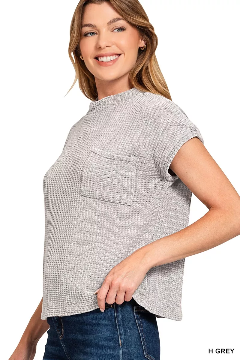 Zenana Chenille Waffle Short Sleeve Sweater - Image 2