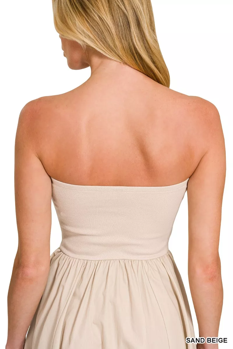 Zenana Combined Knit Tube Top Flare Mini Dress - Image 3