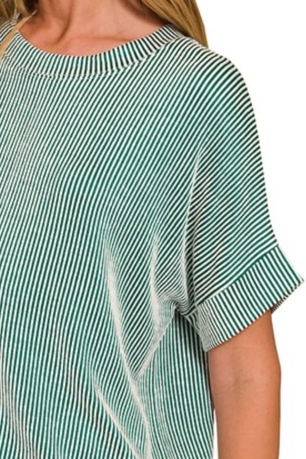 Zenana Corded Rib Short Sleeve T-Shirt - Image 3