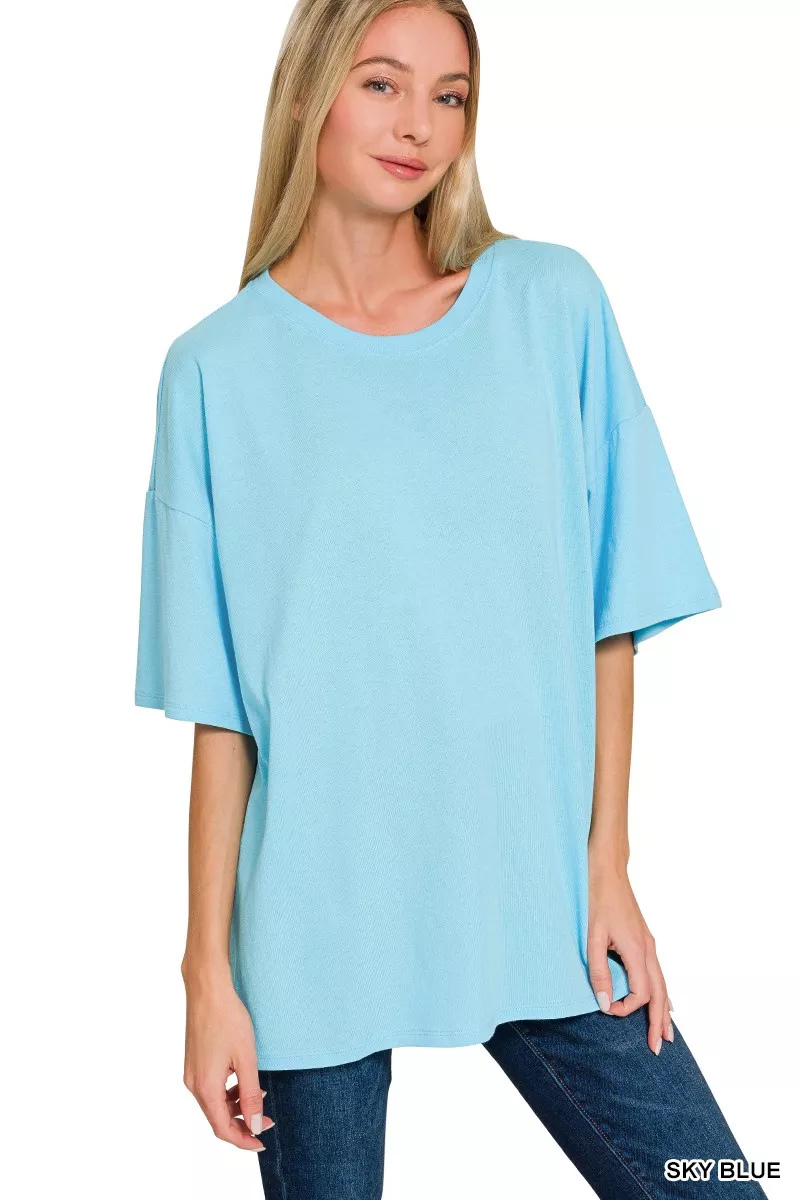 Zenana Cotton Short Sleeve Oversized Tunic Tee - Image 2