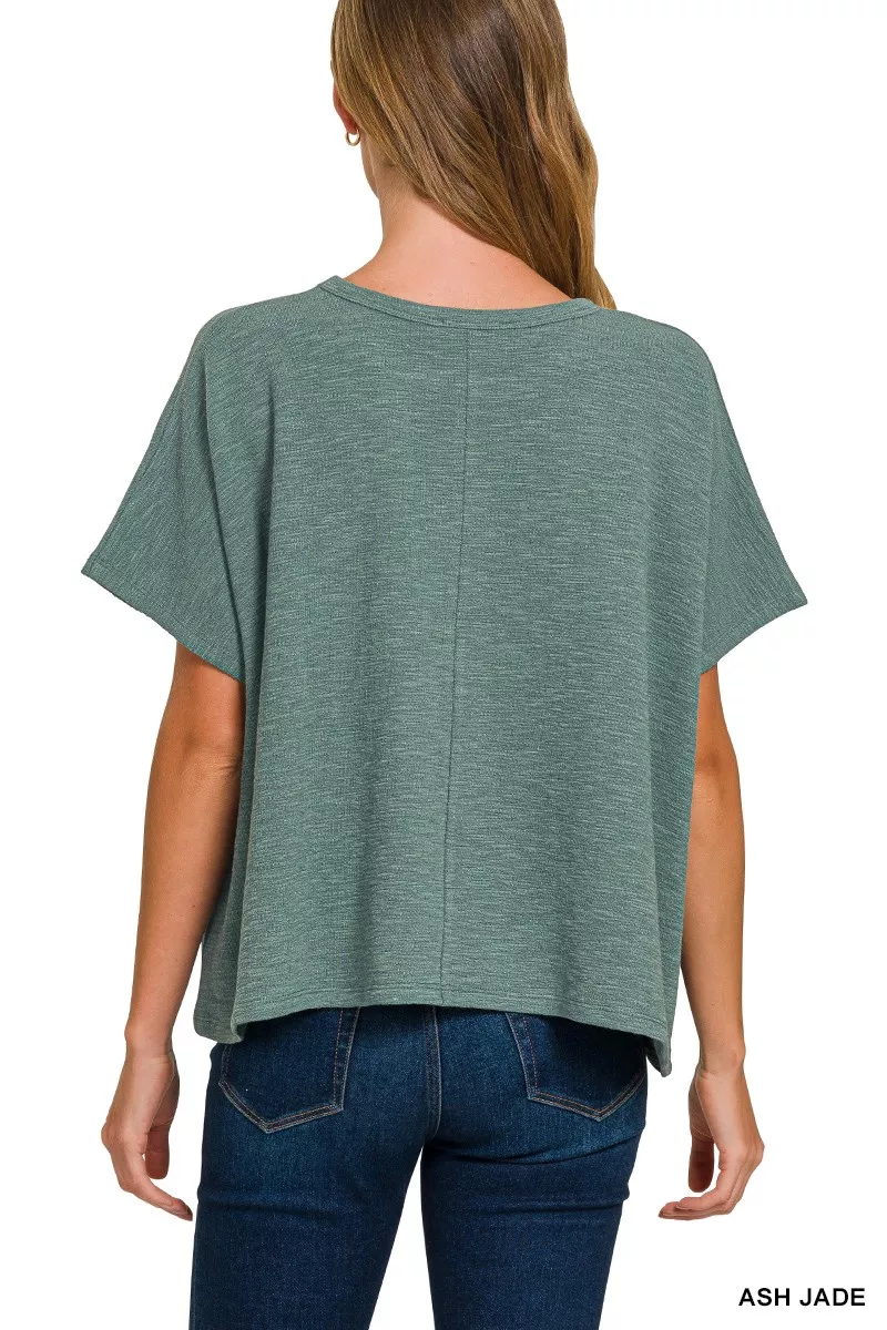 Zenana Cotton Slub Oversize Tee - Image 2