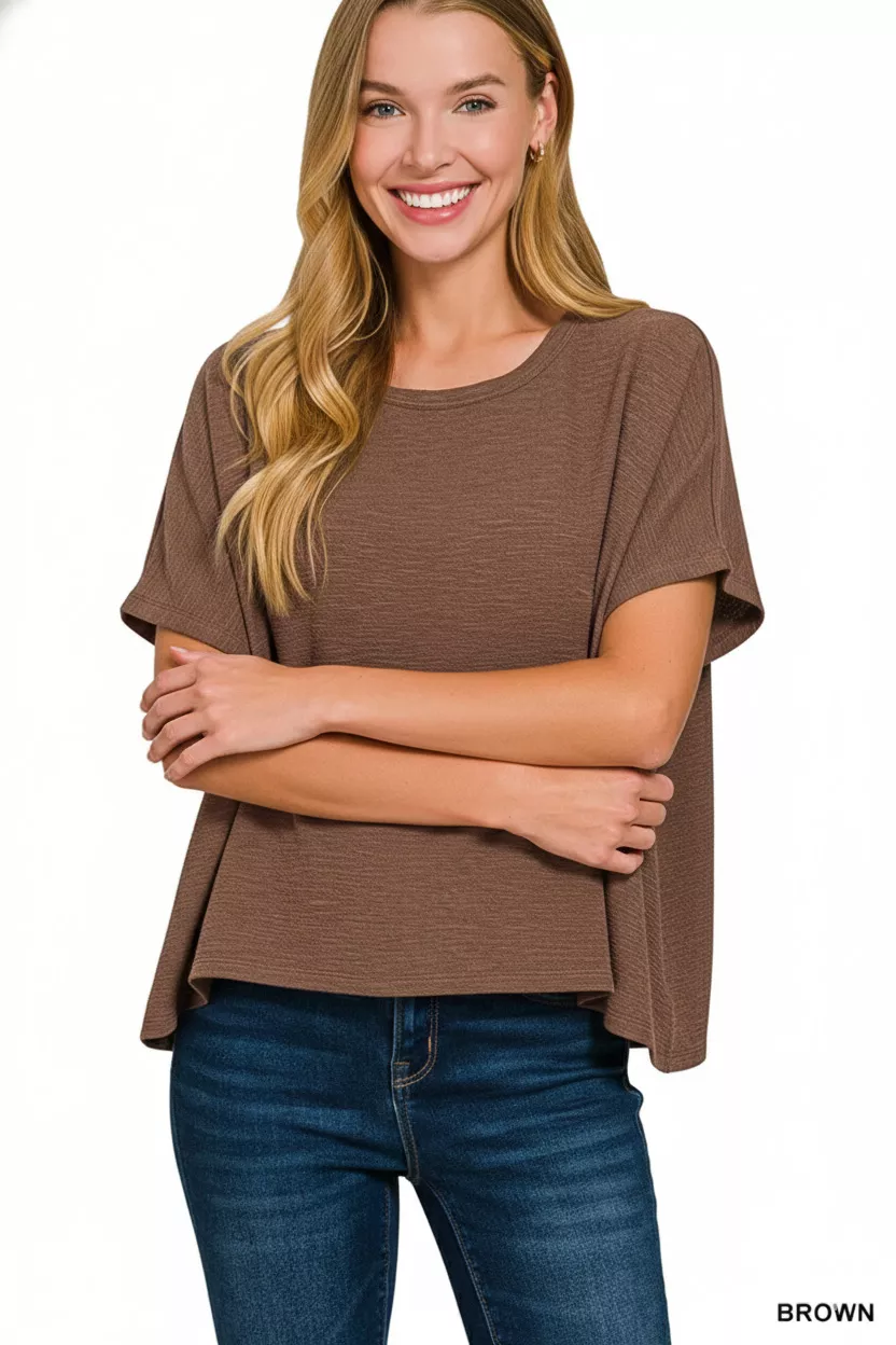 Zenana Cotton Slub Oversized Tee - Image 2