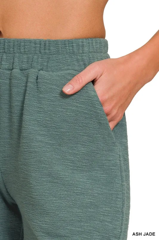 Zenana Cotton Slub Short Pants - Image 3