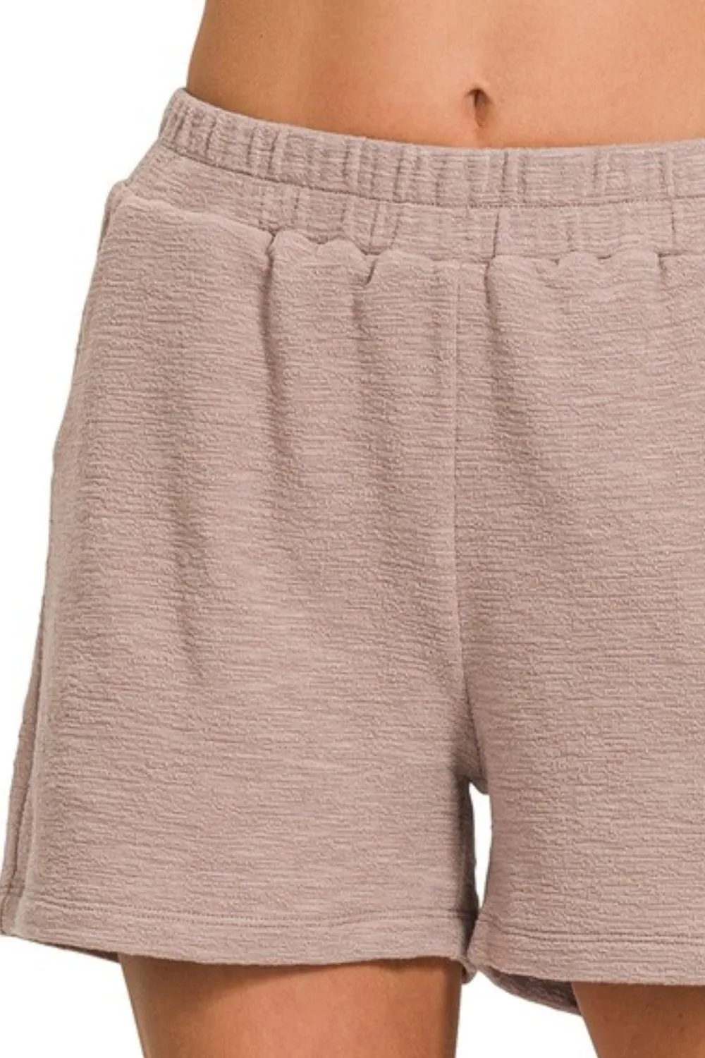 Zenana Cotton Slub Shorts - Image 2