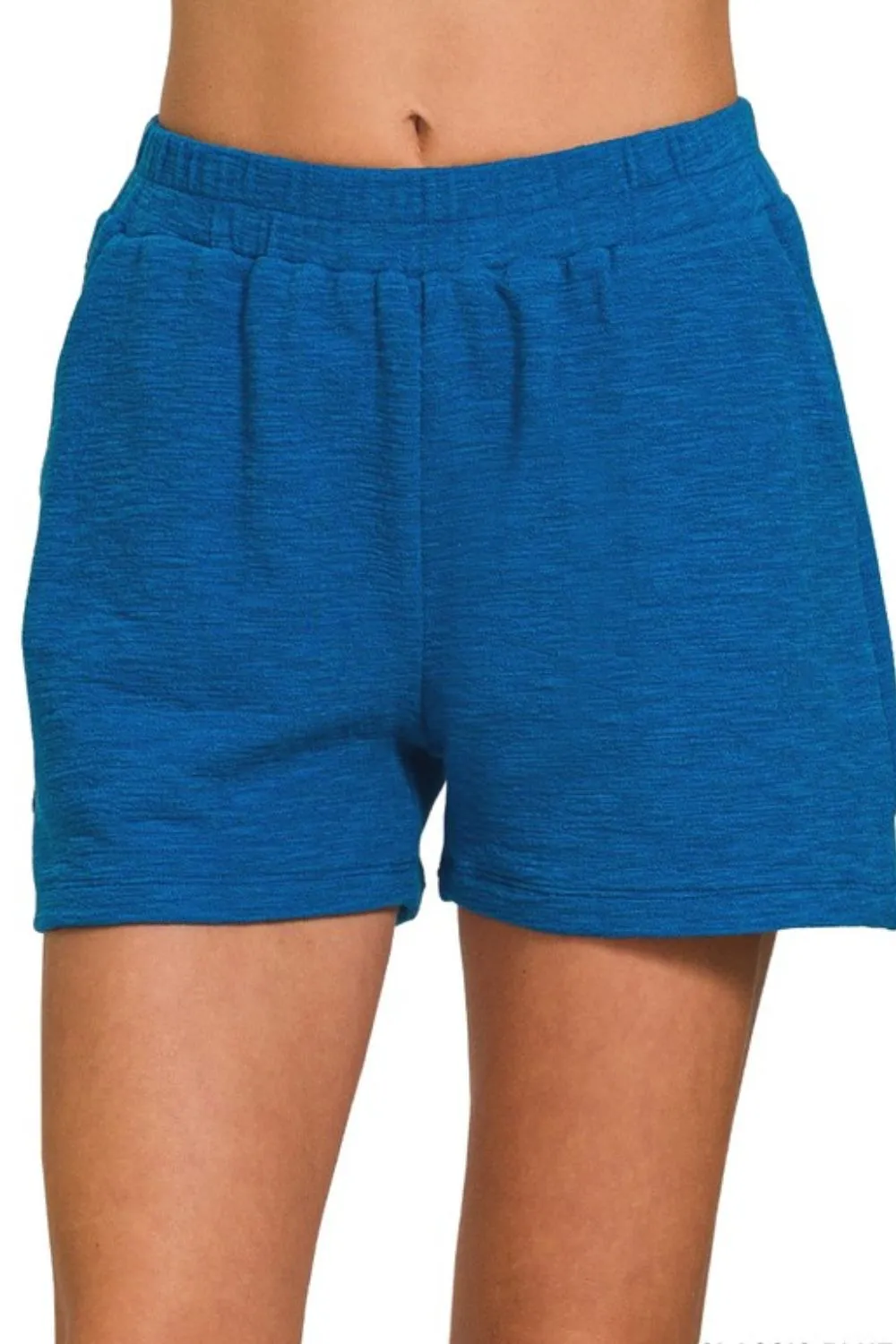 Zenana Cotton Slub Shorts - Image 3