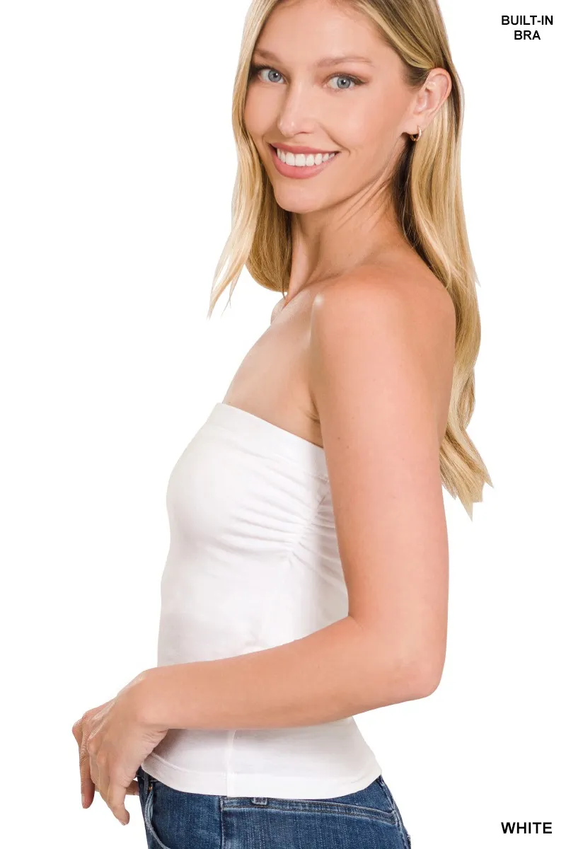 Zenana Cotton Tube Built-in Bra Top - Image 2