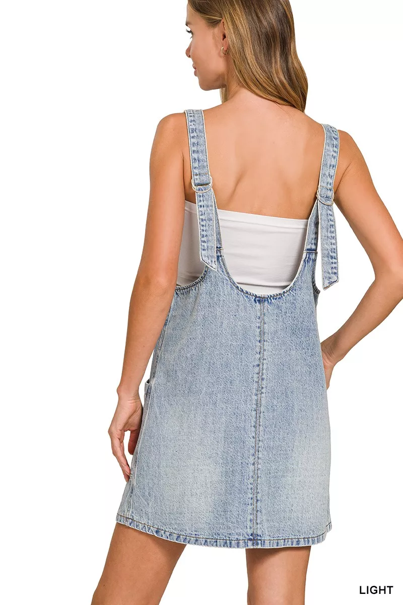 Zenana Denim Overall Dress with Front Pockets - Image 5