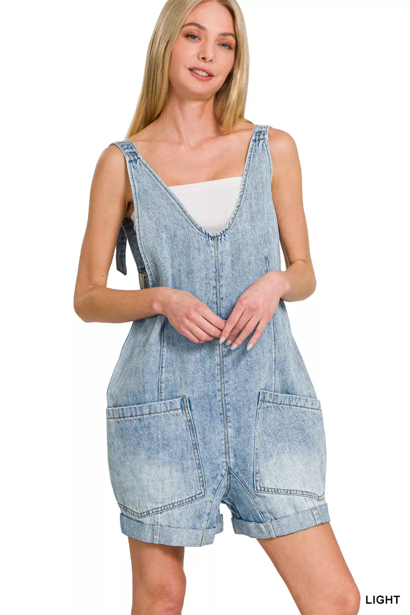 Zenana Denim Short Overalls with Pockets - Image 6