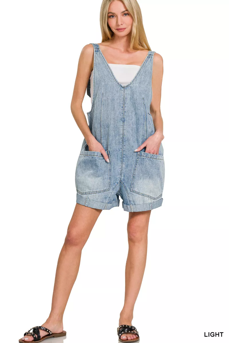 Zenana Denim Short Overalls with Pockets - Image 7