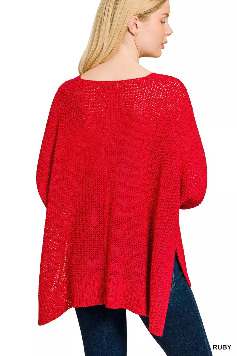 Zenana Dolman Sleeve V-Neck Sweater - Image 3
