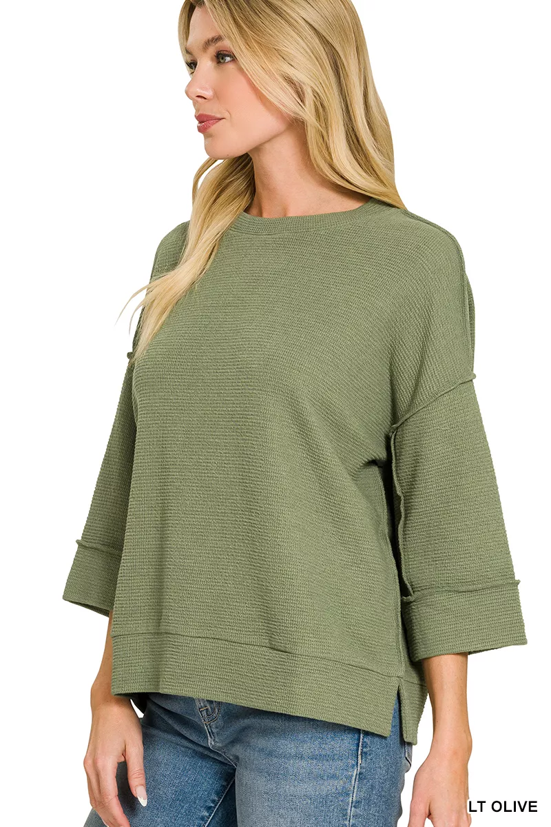 Zenana Double Knit 3/4 Sleeve Top - Image 2