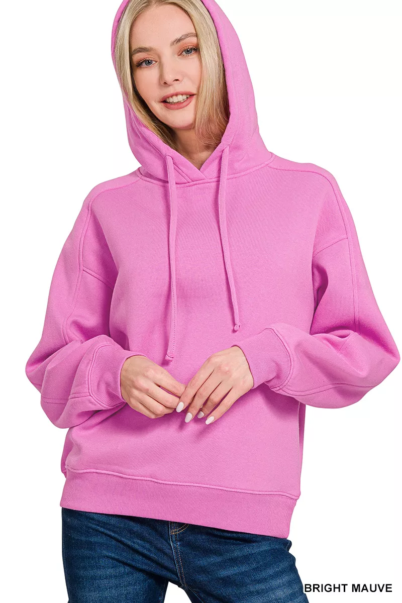 Zenana Drawstring Relaxed Fit Fleece Hoodie - Image 2
