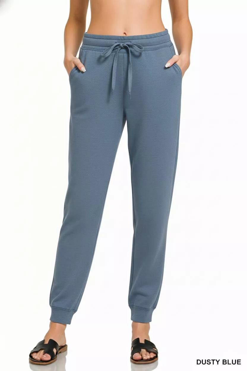 Zenana Drawstring Scuba Joggers with Pockets - Image 3