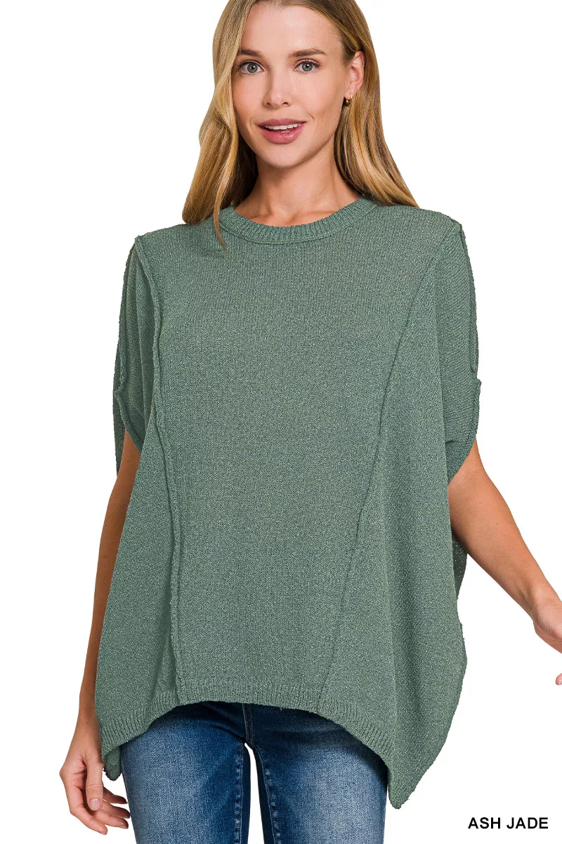 Zenana Drop Shoulder Short Sleeve Knit Top - Image 2