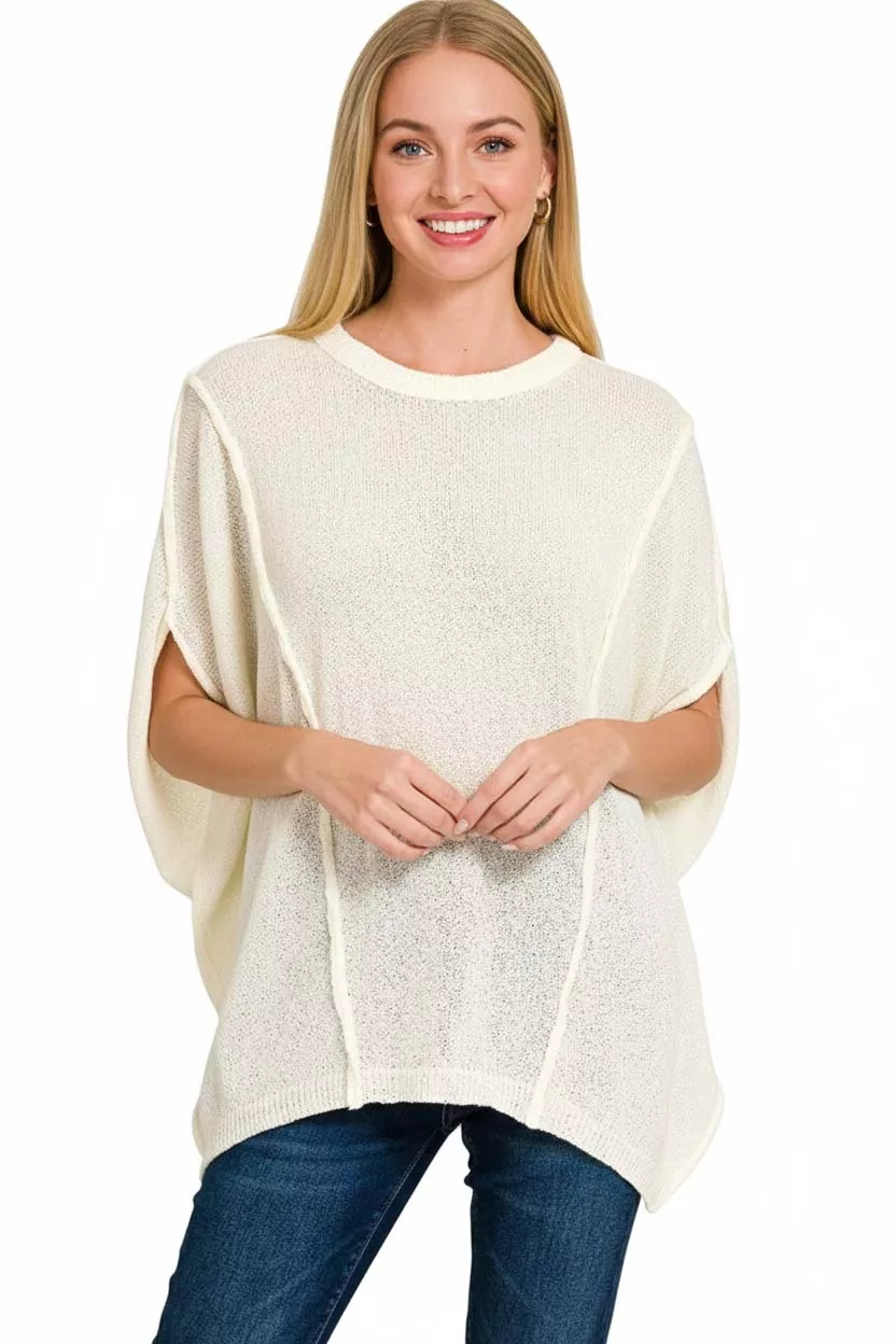 Zenana Drop Shoulder Short Sleeve Knit Top - Image 3