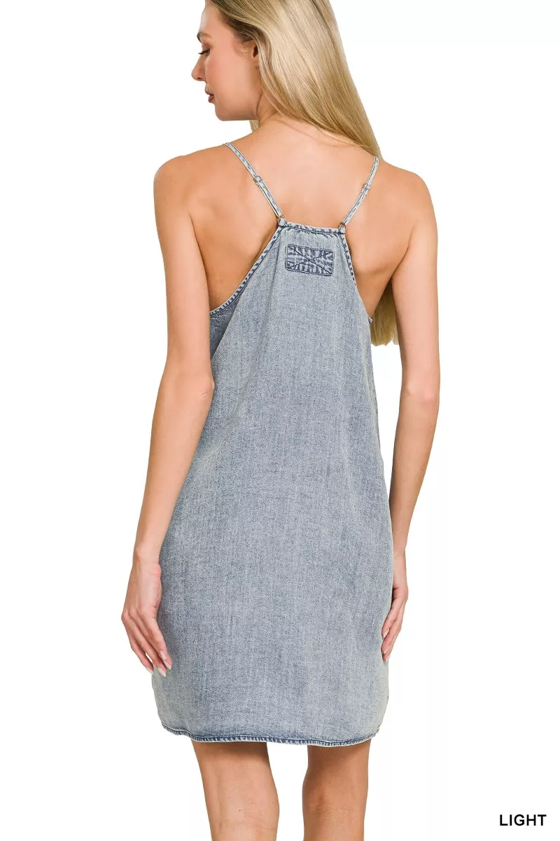 Zenana Enzyme Stone Washed Lyocell Mini Dress - Image 5