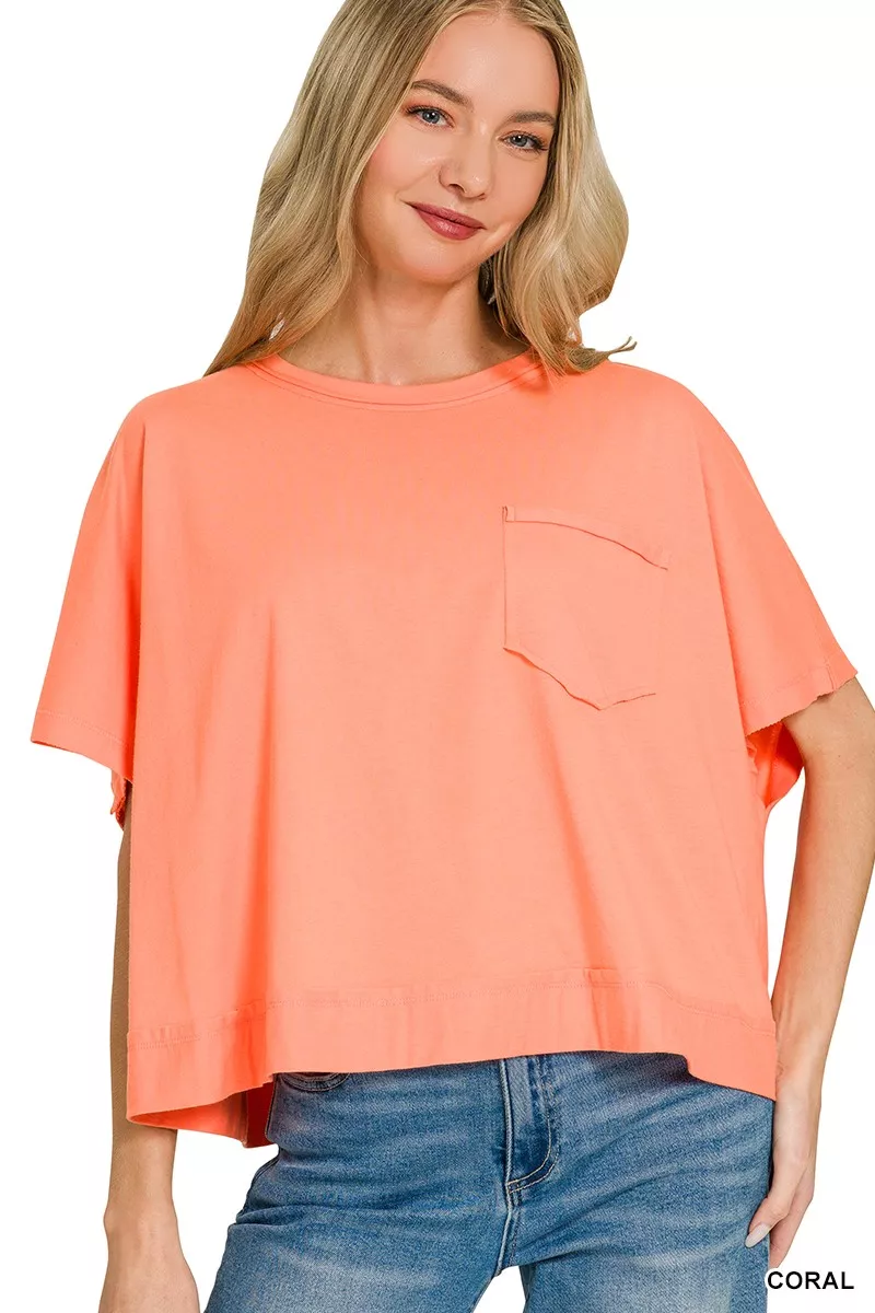 Zenana Exposed Seam Boxy Top - Image 2