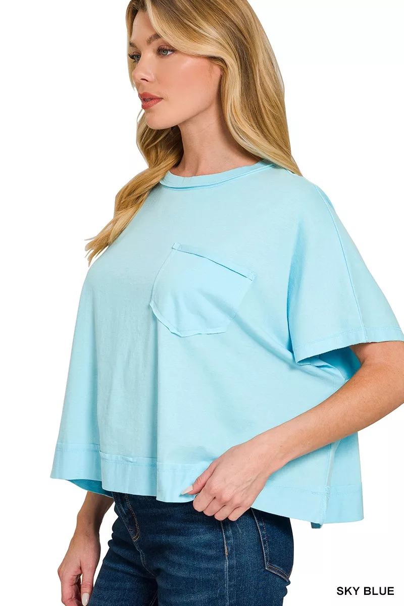 Zenana Exposed Seam Boxy Top - Image 2