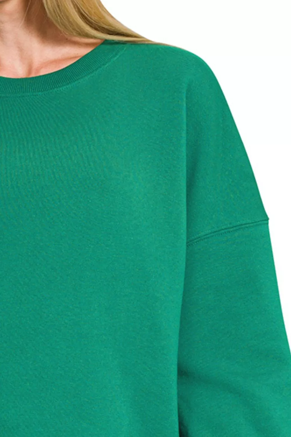 Zenana Fleece Hi-low Boyfriend Sweatshirts With Pockets - Image 2