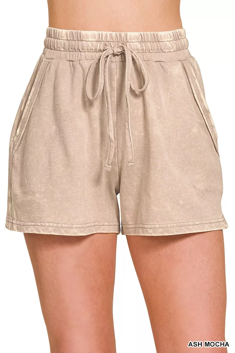 Zenana French Terry Acid Washed Relaxed Top & Short Set - Image 10