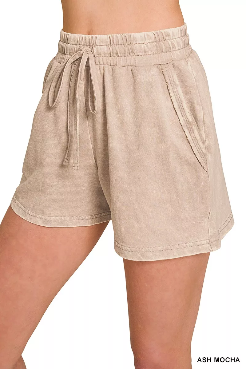 Zenana French Terry Acid Washed Relaxed Top & Short Set - Image 11