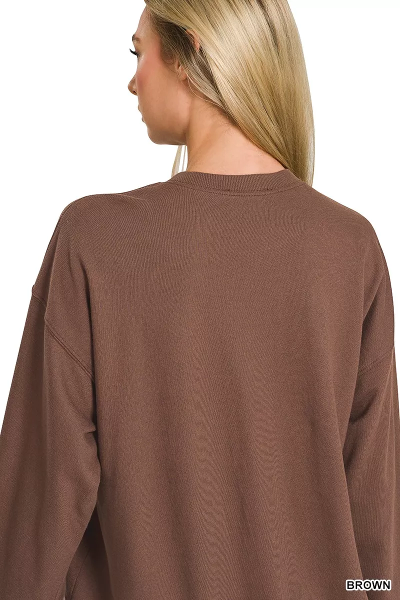 Zenana French Terry American Flag Pullover - Image 3