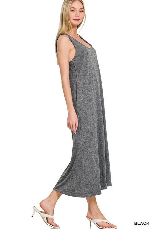 Zenana French Terry Twisted Strap Midi Dress - Image 2