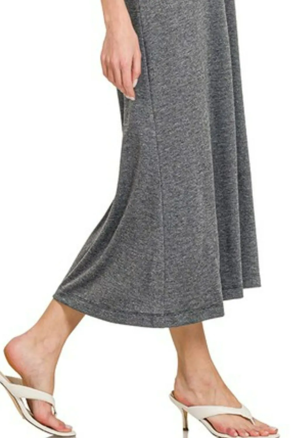 Zenana French Terry Twisted Strap Midi Dress - Image 3