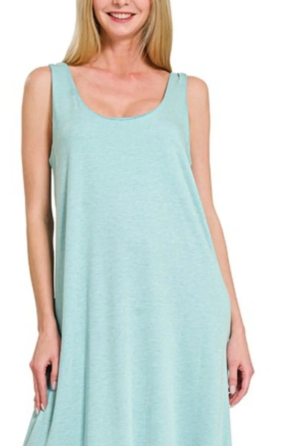 Zenana French Terry Twisted Strap Midi Dress - Image 2