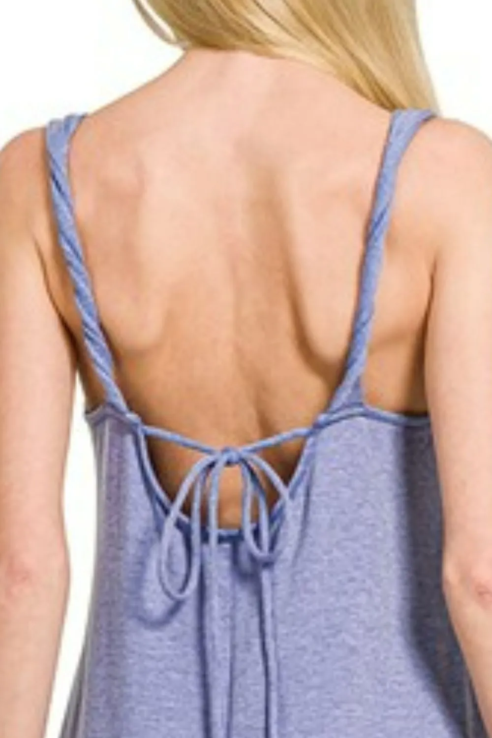 Zenana French Terry Twisted Strap Midi Dress - Image 3