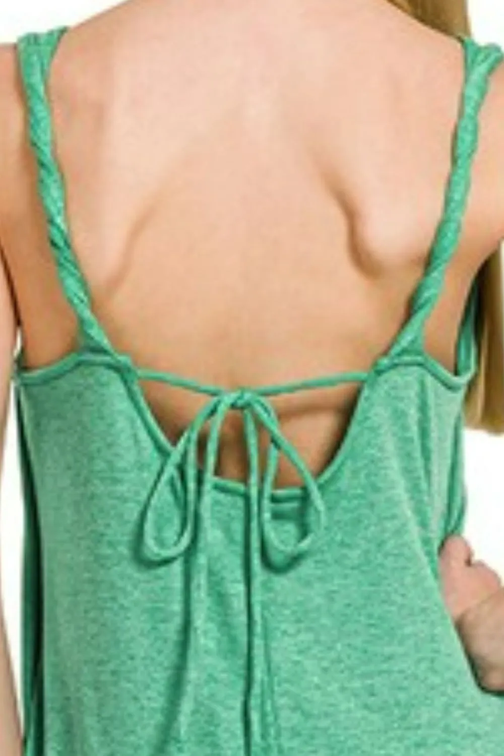 Zenana French Terry Twisted Strap Midi Dress - Image 3