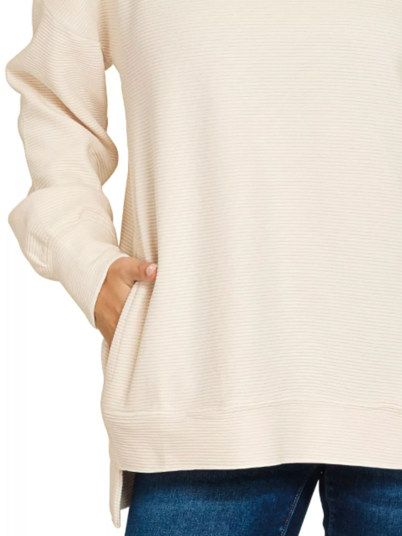 Zenana Full Size Acid Washed Double Ribbed Hi-low Sweatshirt Plus Size - Image 3