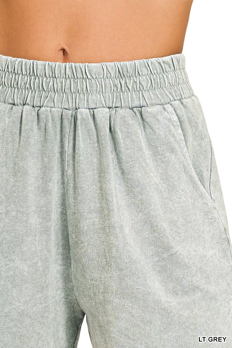 Zenana Halo Snow Washed Short Sleeve Tee and Shorts Set - Image 9