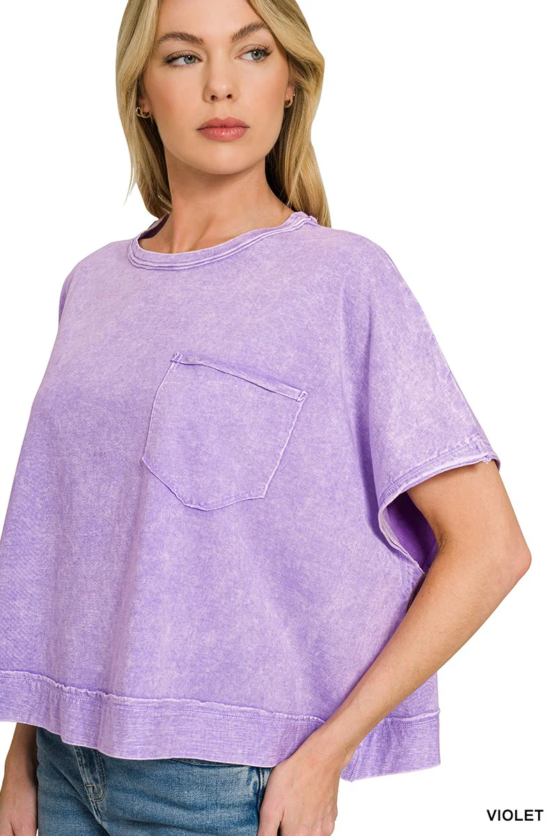 Zenana Halo Washed Oversized Top - Image 2
