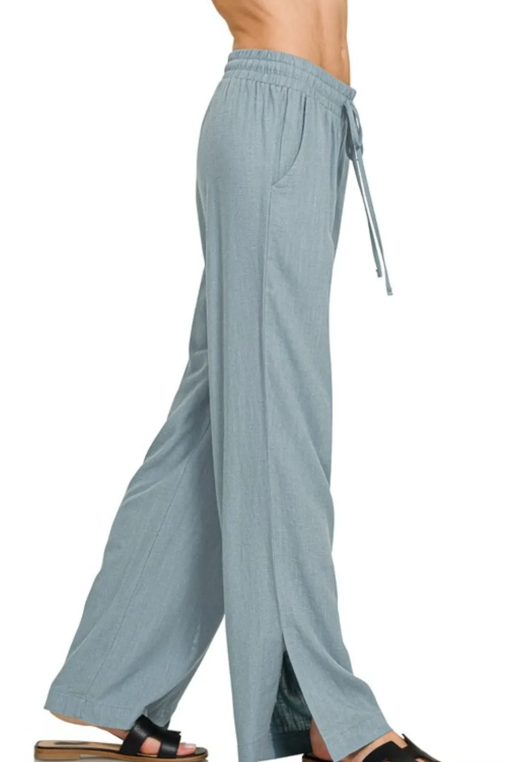 Zenana Linen Drawstring Pants - Image 2