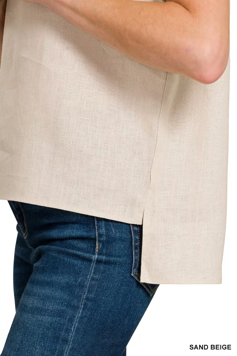Zenana Linen V-Neck Sleeveless Top - Image 6