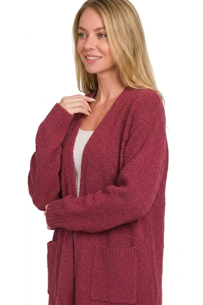 Zenana Open Front Sweater Cardigan - Image 3