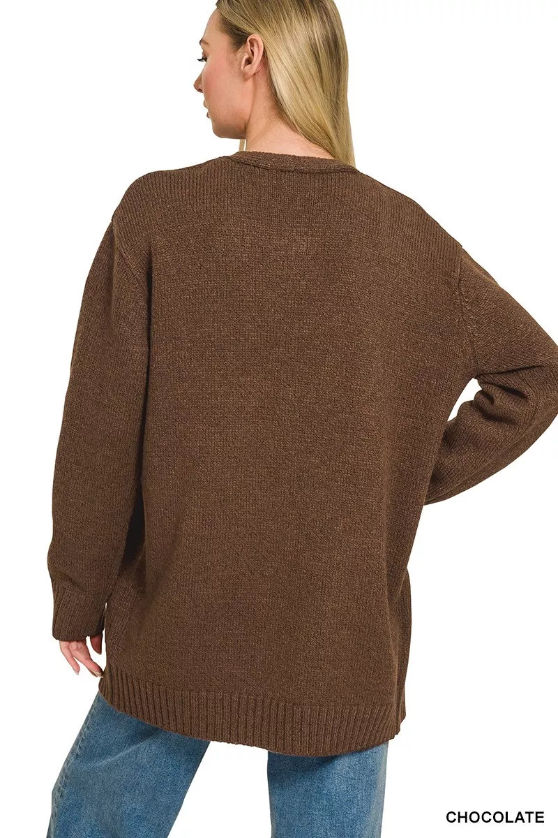 Zenana Open Front Sweater Cardigan - Image 3