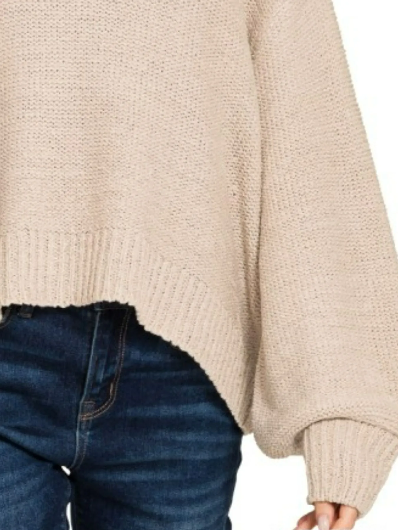 Zenana Oversized Baloon Sleeve Sweater - Image 3
