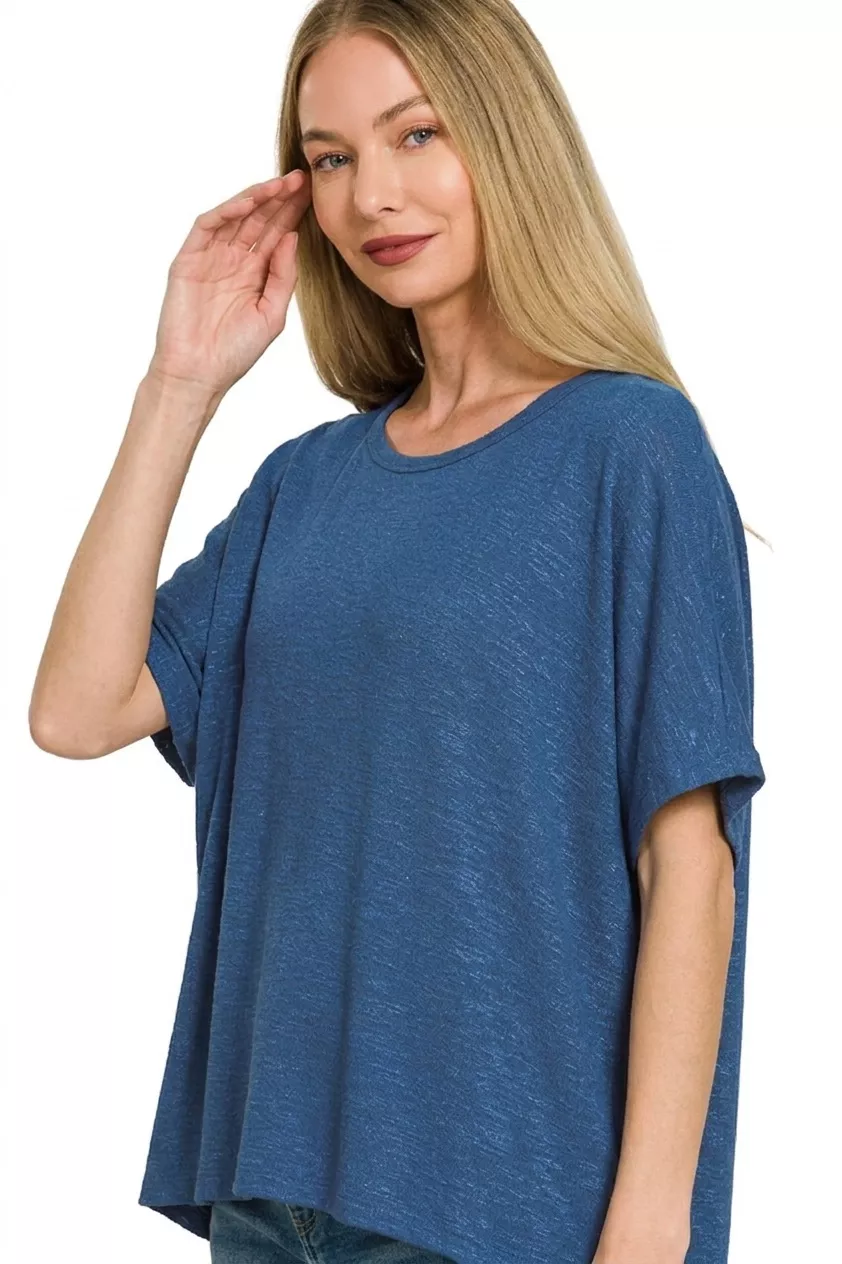 Zenana Oversized Slub Hacci Top - Image 2