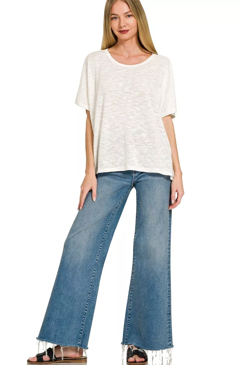 Zenana Oversized Slub Hacci Top - Image 3