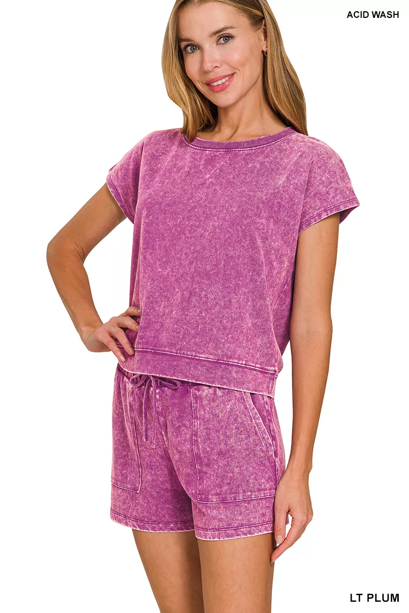 Zenana Premium Cotton Washed Sleeveless Top & Shorts Set - Image 2
