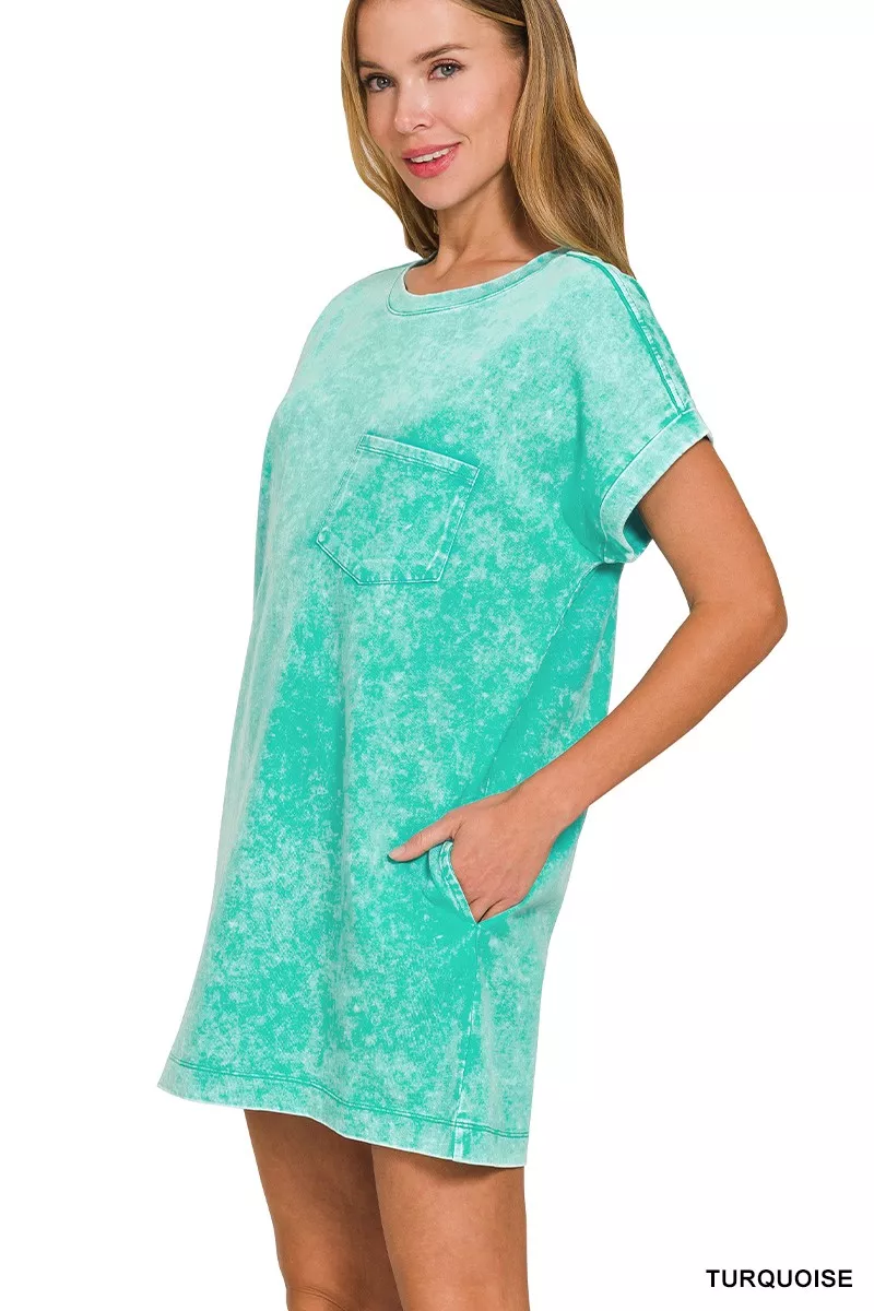 Zenana Premium Cotton Washed T-Shirt Dress - Image 2
