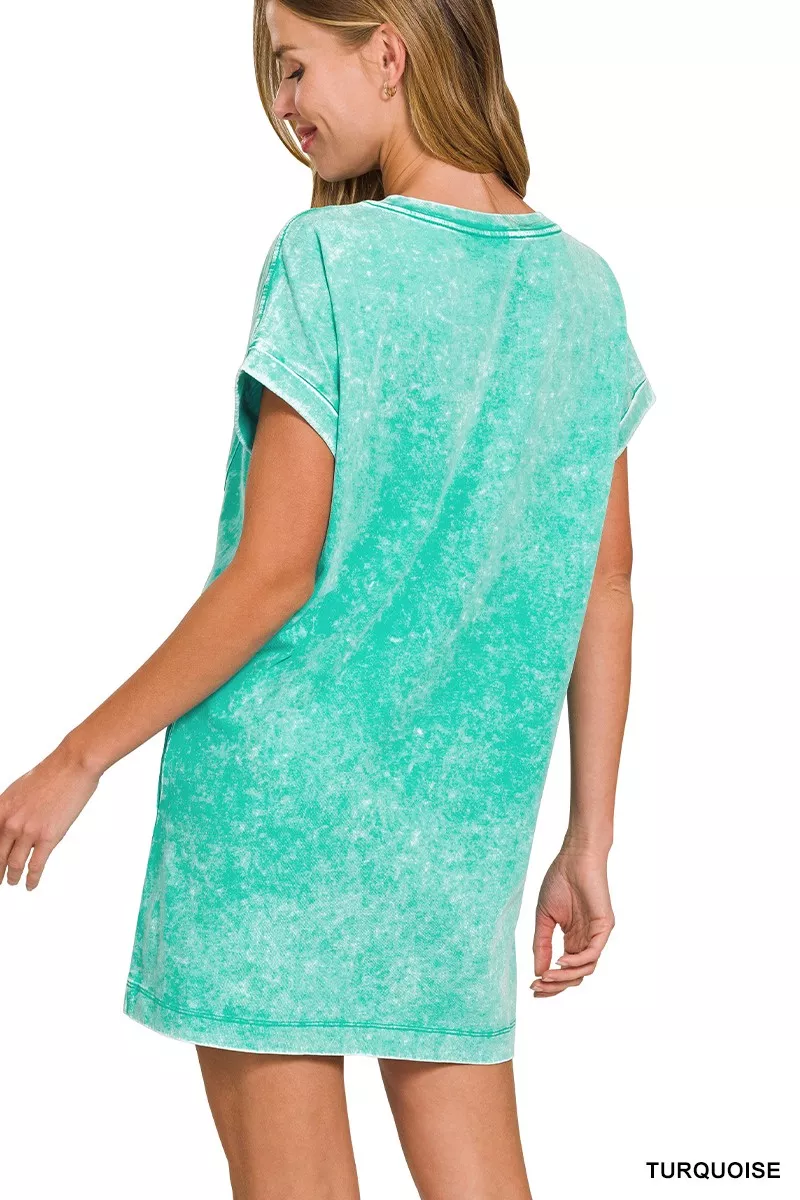 Zenana Premium Cotton Washed T-Shirt Dress - Image 3